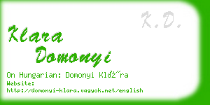 klara domonyi business card